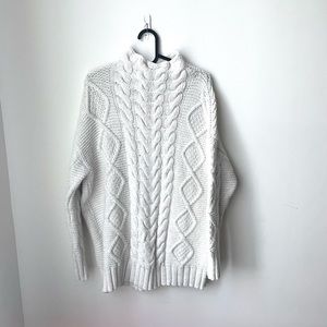 Zara Chunky Mock Neck Cableknit Sweater